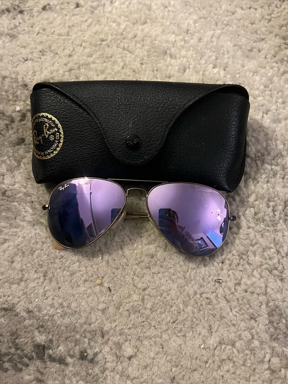 Ray Ban Lilac Aviator Sunglasses